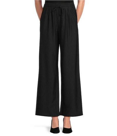 MELLODAY Coordinating Pinstripe Drawstring Waist Wide Leg Pants
