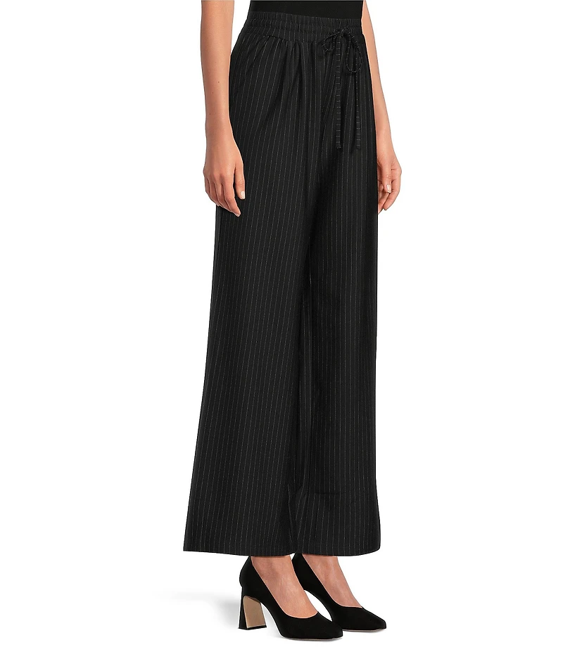 MELLODAY Coordinating Pinstripe Drawstring Waist Wide Leg Pants
