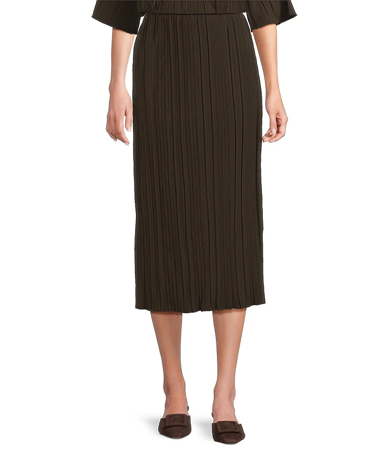 MELLODAY Coordinating Plisse Sheath Midi Skirt
