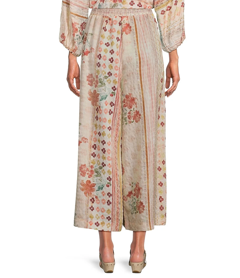 MELLODAY Coordinating Printed Pull-On Pleated Wide Leg Ankle Pants