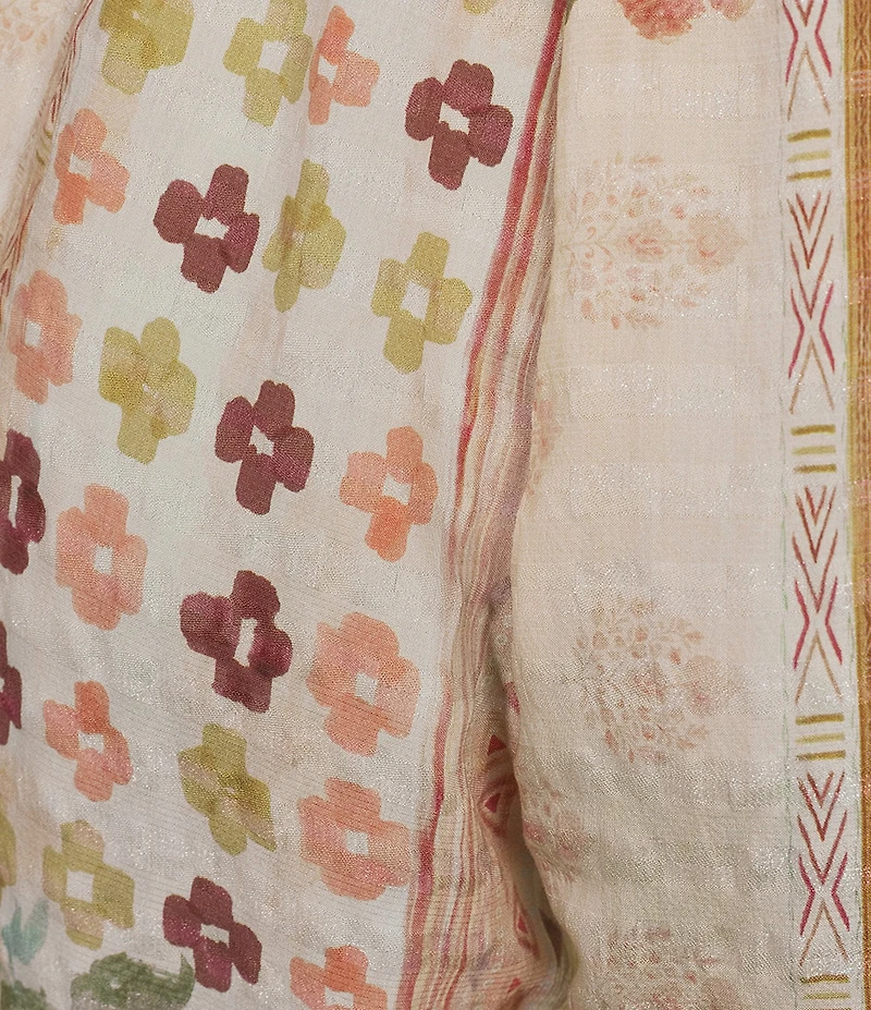 MELLODAY Coordinating Printed Pull-On Pleated Wide Leg Ankle Pants