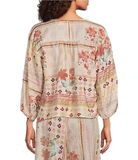MELLODAY Coordinating Round Neck 3/4 Sleeve Top