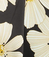 MELLODAY Coordinating Satin Daisy Print V-Neck Cap Sleeve Top