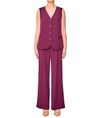 MELLODAY Coordinating V-Neck Button Front Vest