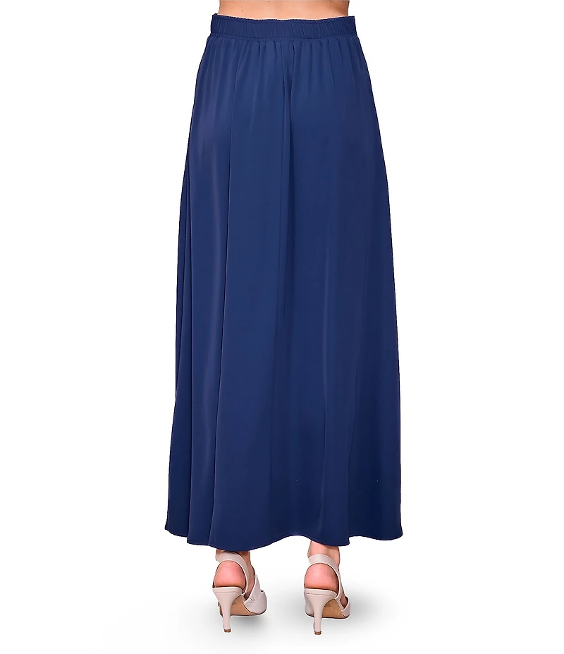 MELLODAY Crepe A-Line Maxi Skirt