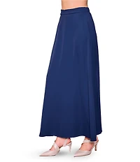 MELLODAY Crepe A-Line Maxi Skirt