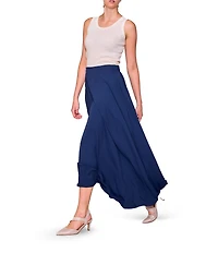 MELLODAY Crepe A-Line Maxi Skirt