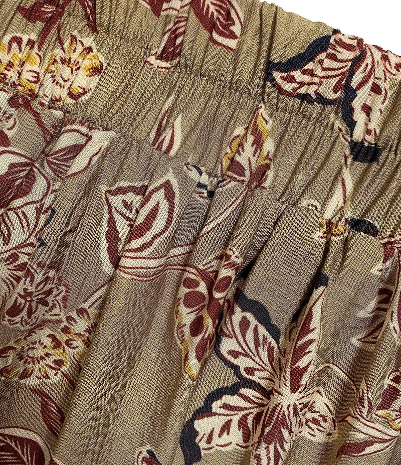 MELLODAY Coordinating Woven Print A-Line Maxi Length Skirt