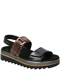 Mephisto Dakota Slingback Snake Embossed Leather Sandals