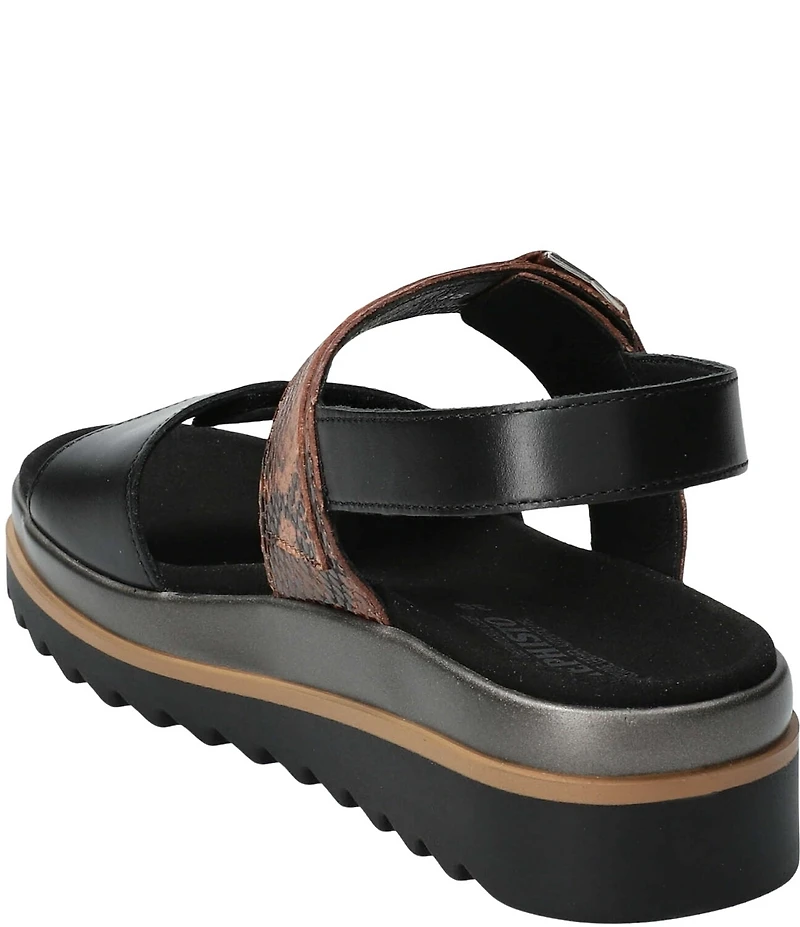 Mephisto Dakota Slingback Snake Embossed Leather Sandals
