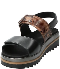 Mephisto Dakota Slingback Snake Embossed Leather Sandals