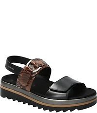 Mephisto Dakota Slingback Snake Embossed Leather Sandals