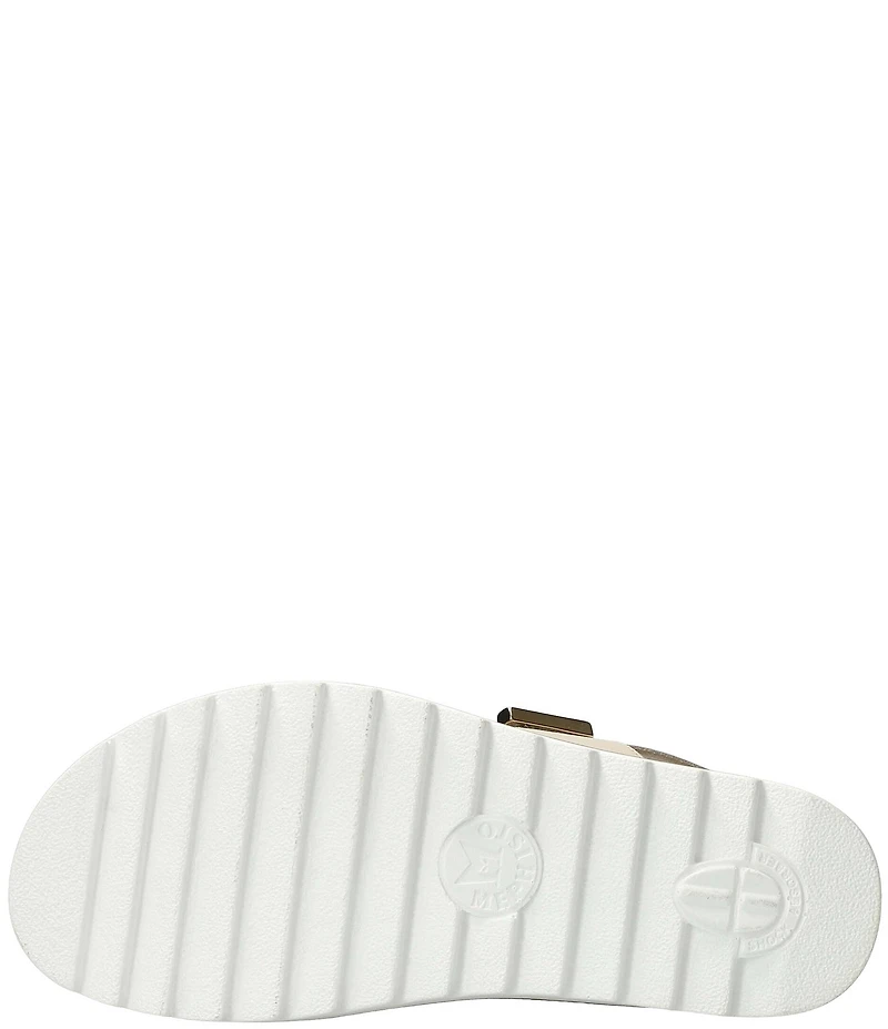 Mephisto Dominica Leather Croco Embossed Wedge Platform Sandals