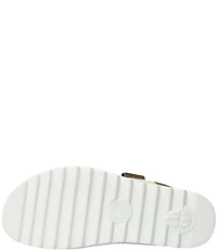 Mephisto Dominica Leather Croco Embossed Wedge Platform Sandals