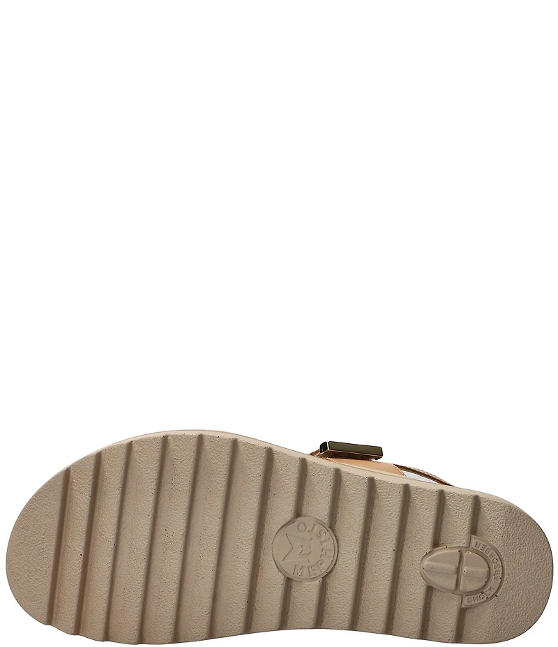 Mephisto Dominica Leather Leopard Print Wedge Platform Sandals