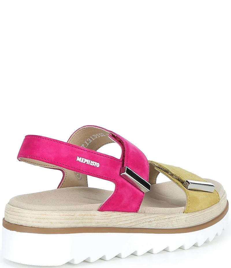 Mephisto Dominica Leather Wedge Platform Sandals