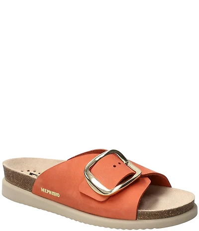 Mephisto Hariana Nubuck Buckle Slide Sandals