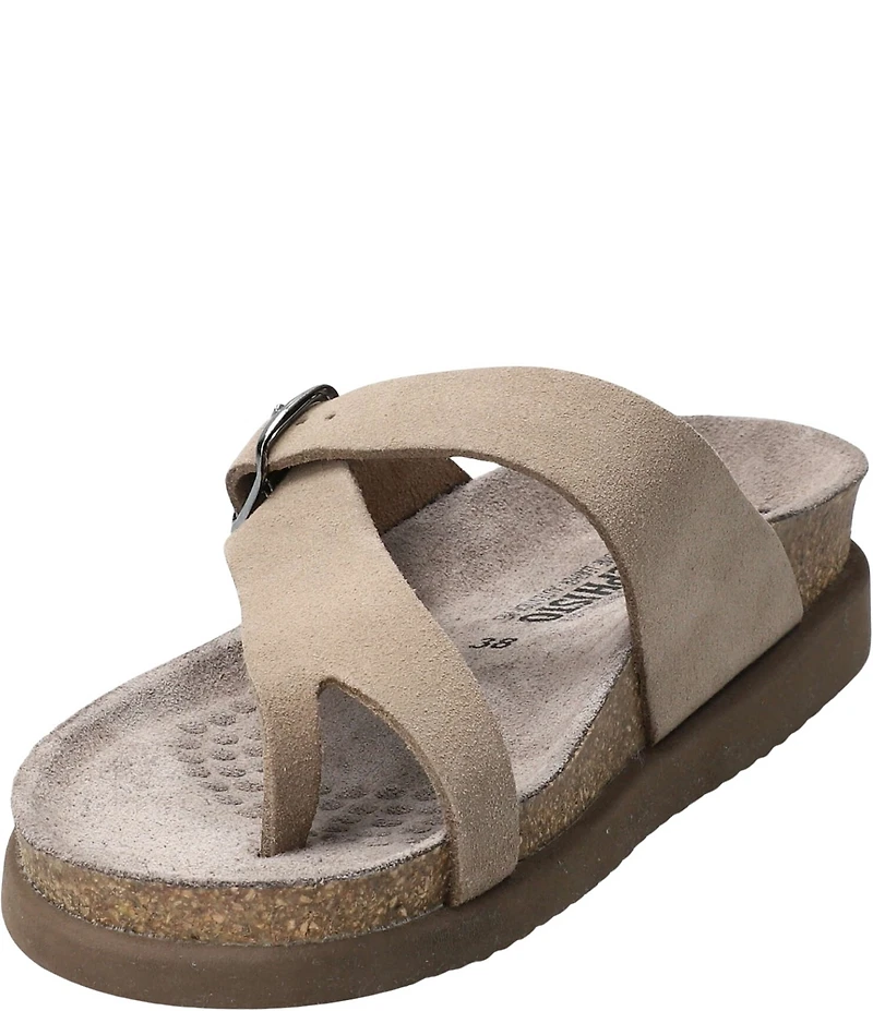 Mephisto Helen Buckle Detail Leather Casual Sandals
