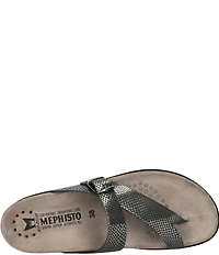 Mephisto Helen Buckle Detail Snake Embossed Leather Casual Sandals