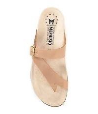 Mephisto Helen Buckle Detail Leather Casual Slide Sandals