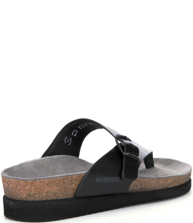 Mephisto Helen Buckle Detail Leather Casual Slide Sandals