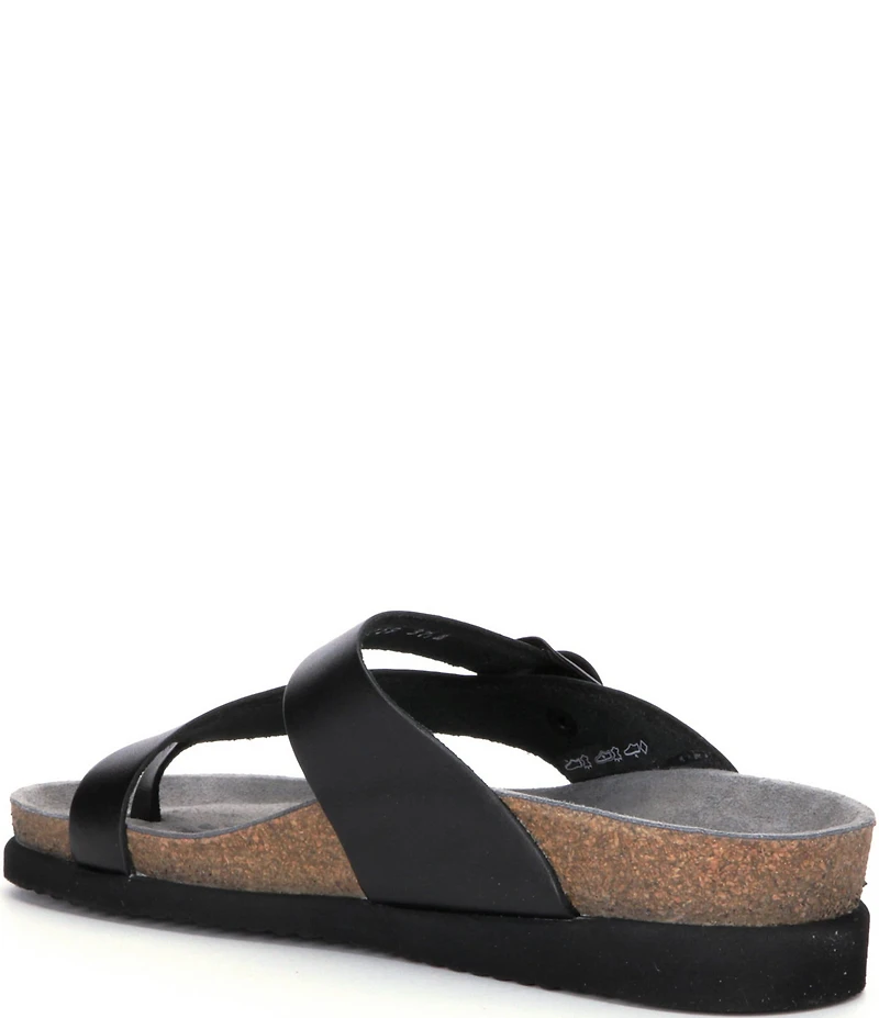 Mephisto Helen Buckle Detail Leather Casual Slide Sandals
