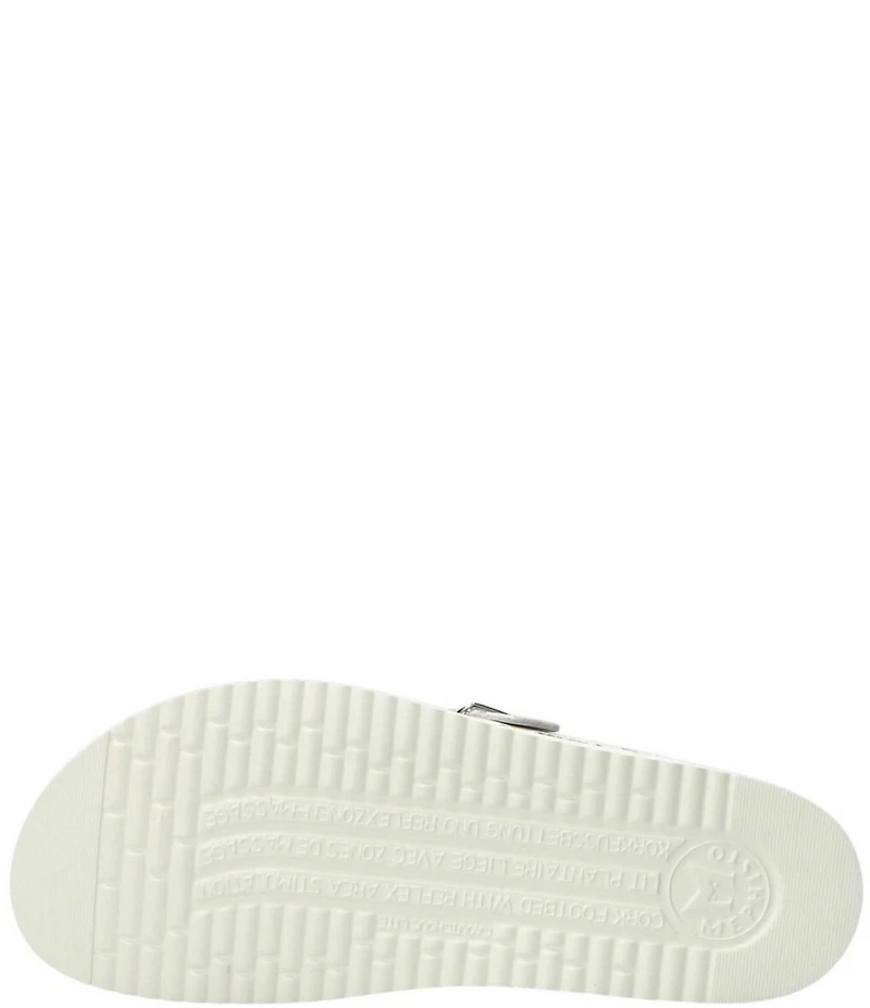 Mephisto Helen Floral Pebble Leather Buckle Detail Sandals