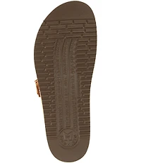 Mephisto Helen Mix Leather Buckle Toe Loop Sandals