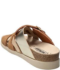 Mephisto Hida Leather Crossbanded Slide Sandals