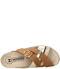 Mephisto Hida Leather Crossbanded Slide Sandals