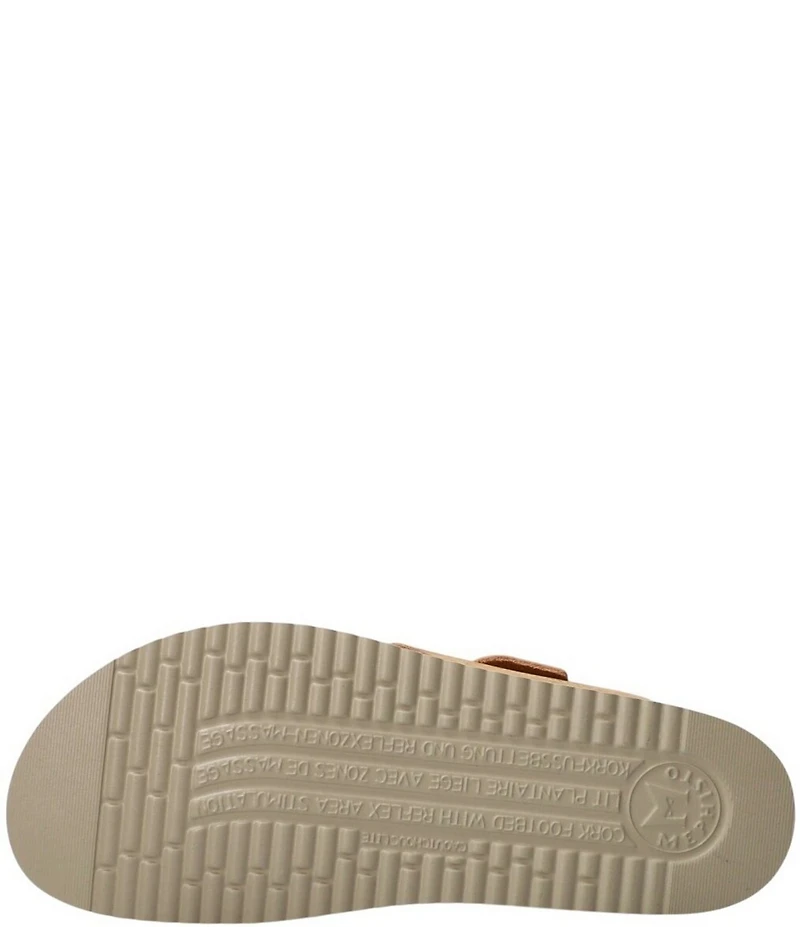 Mephisto Hida Leather Crossbanded Slide Sandals