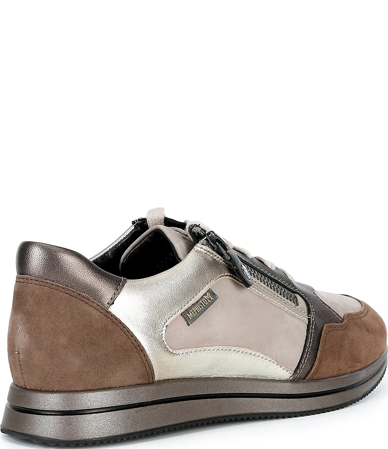 Mephisto Leenie Leather Suede Lace Up Sneakers
