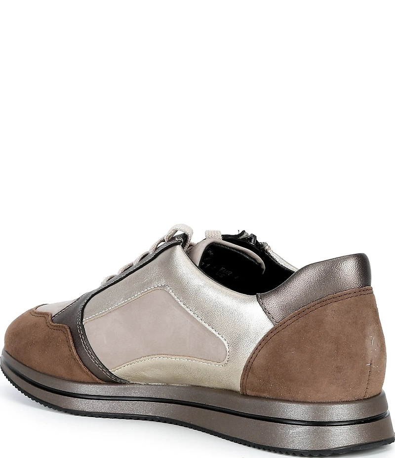 Mephisto Leenie Leather Suede Lace Up Sneakers