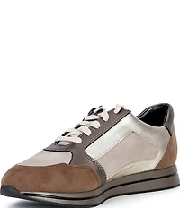 Mephisto Leenie Leather Suede Lace Up Sneakers