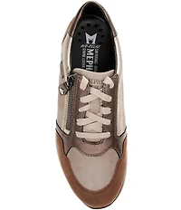 Mephisto Leenie Leather Suede Lace Up Sneakers