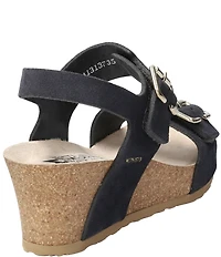 Mephisto Lissandra Leather Buckle Hardware Hook-and-Loop Banded Slingback Wedges