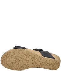 Mephisto Lissandra Leather Buckle Hardware Hook-and-Loop Banded Slingback Wedges