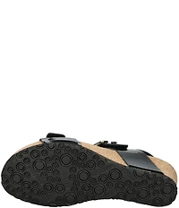 Mephisto Lissandra Patent Leather Buckle Hardware Hook-and-Loop Banded Slingback Wedges