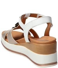 Mephisto Sallie Leather Hardware T-Strap Hook-and-Loop Slingback Wedge Sandals