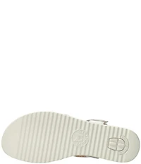 Mephisto Sallie Leather Hardware T-Strap Hook-and-Loop Slingback Wedge Sandals