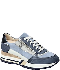 Mephisto Tiziana Leather Zip Wedge Sneakers