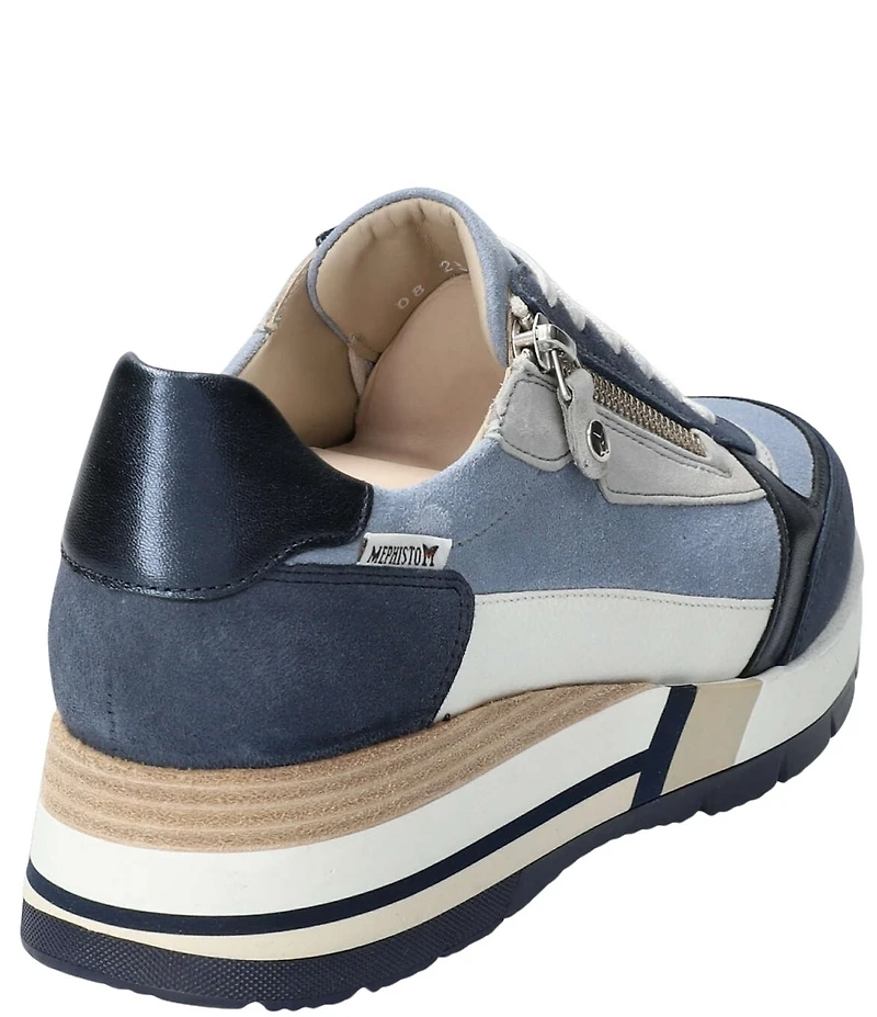 Mephisto Tiziana Leather Zip Wedge Sneakers