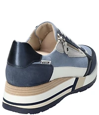 Mephisto Tiziana Leather Zip Wedge Sneakers