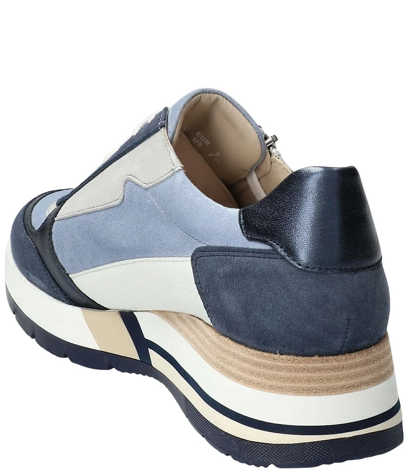 Mephisto Tiziana Leather Zip Wedge Sneakers