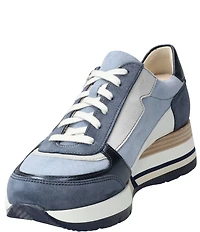 Mephisto Tiziana Leather Zip Wedge Sneakers
