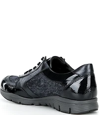 Mephisto Ylona Printed Leather Side Zip Oxford Sneakers