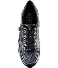 Mephisto Ylona Printed Leather Side Zip Oxford Sneakers