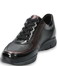 Mephisto Ylona Metallic Leather Side Zip Oxford Sneakers