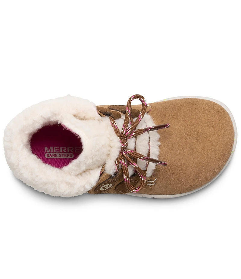 Merrell Girls' Bare Steps Cocoa Jr. Leather Alternative Closure Boots (Toddler)