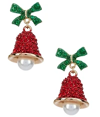 Merry & Bright 3D Christmas Bell Drop Earrings